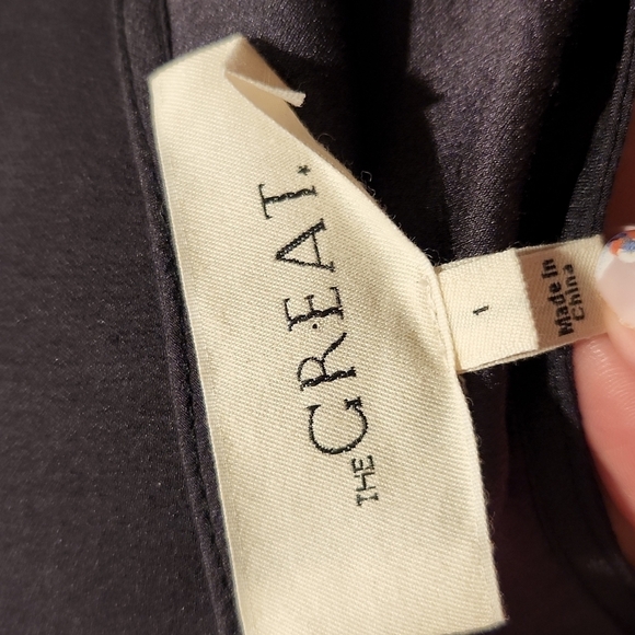 The GREAT. size 1 small black silk ruffle blouse - Picture 7 of 10